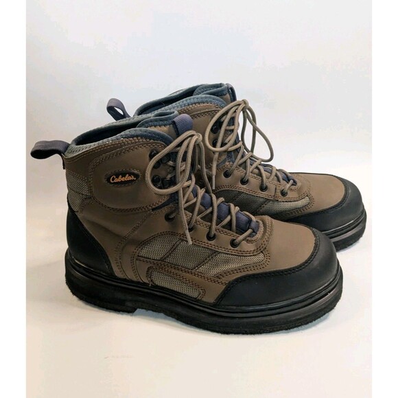 Cabela’s Ultralight Wader Boots Felt Bottom Sz 10 Brown Fly Fishing - Picture 1 of 7